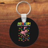 Autisme Dancing Verschillende Beat Flamingo Schatt Sleutelhanger (Voorkant)
