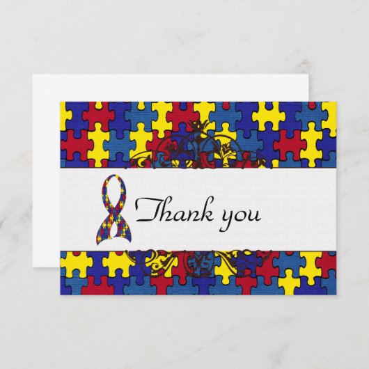 Autisme Dank u Bedankkaart (Voorkant / Achterkant)