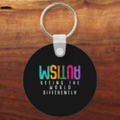 Autisme dat de wereld op verschillende manieren be sleutelhanger (Voorkant)