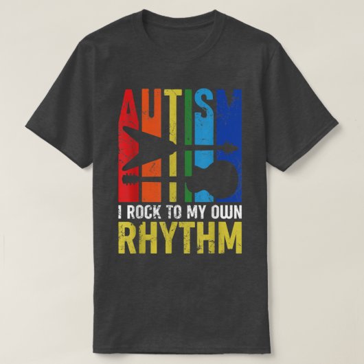 Autisme dat ik in mijn eigen Rhythm Autism Awarene T-shirt (Design voorkant)
