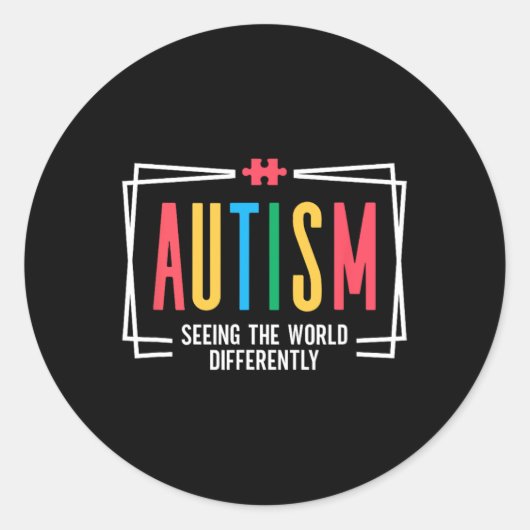 Autisme De Wereld Anders Zien Autisme Bewustzijn Ronde Sticker (Voorkant)