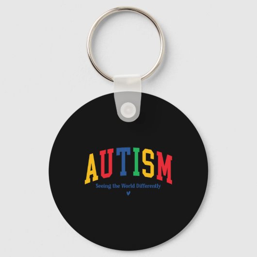 Autisme De Wereld Anders Zien Autisme Bewustzijn Sleutelhanger (Voorkant)