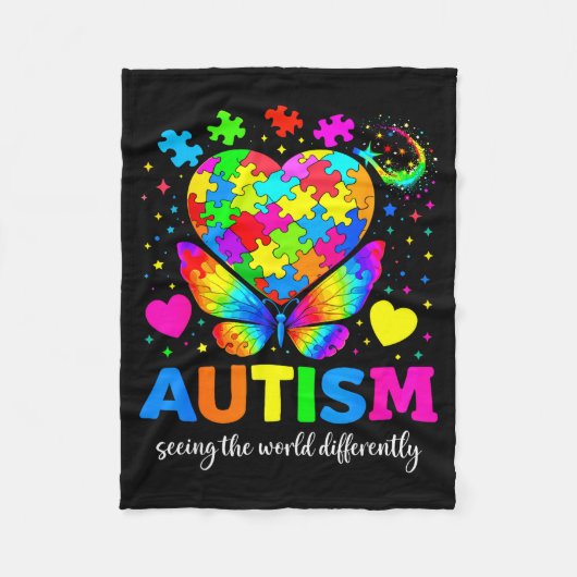 Autisme de wereld anders zien autisme fleece deken (Voorkant)