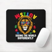 Autisme De Wereld Anders Zien Awareness Leeuw Muismat (Met muis)