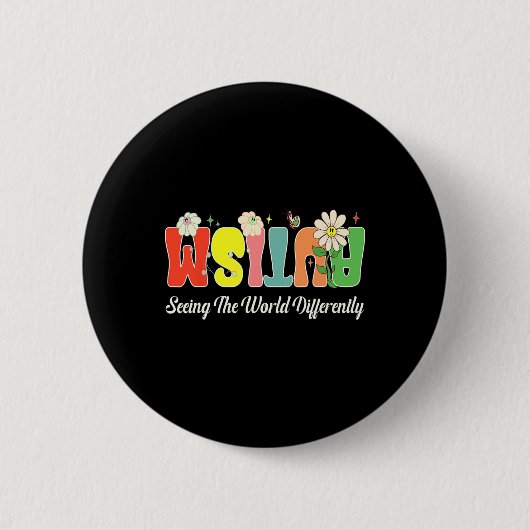Autisme De Wereld Anders Zien Wereld Autisme A Ronde Button 5,7 Cm (Voorkant)
