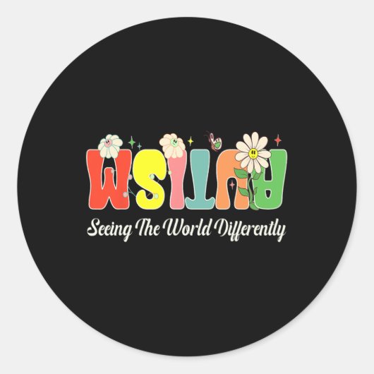Autisme De wereld anders zien Wereld Autisme A Ronde Sticker (Voorkant)
