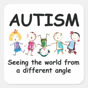 Autisme...de wereld vanuit een andere invalshoek b vierkante sticker