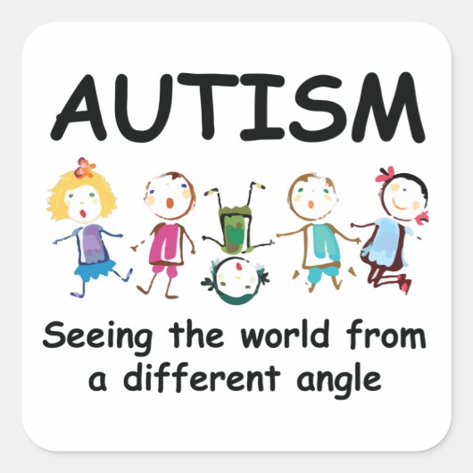 Autisme...de wereld vanuit een andere invalshoek b vierkante sticker (Voorkant)