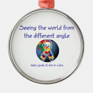 Autisme De wereld vanuit een andere invalshoek bek Metalen Ornament