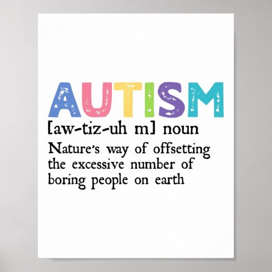 Autisme Definitie Autisme Bewustzijn Acceptatie Gi Poster (Voorkant)