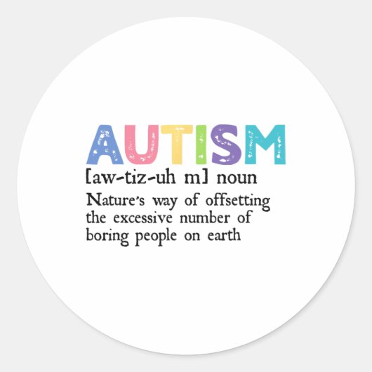 Autisme Definitie Autisme Bewustzijn Acceptatie Gi Ronde Sticker (Voorkant)