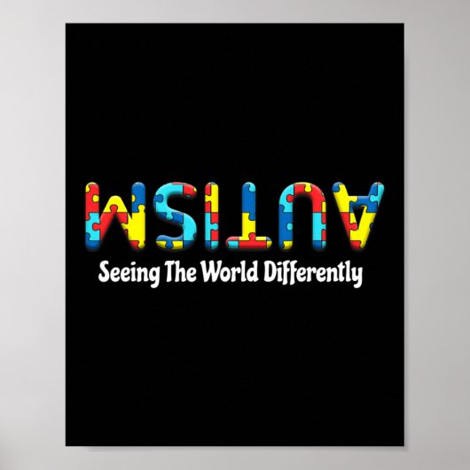 Autisme die de wereld anders boven autisme zien poster (Voorkant)