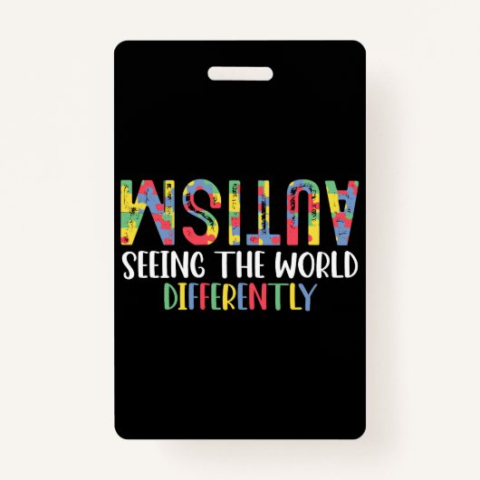 Autisme die de wereld anders zien autisme auwarene badge (Voorkant)