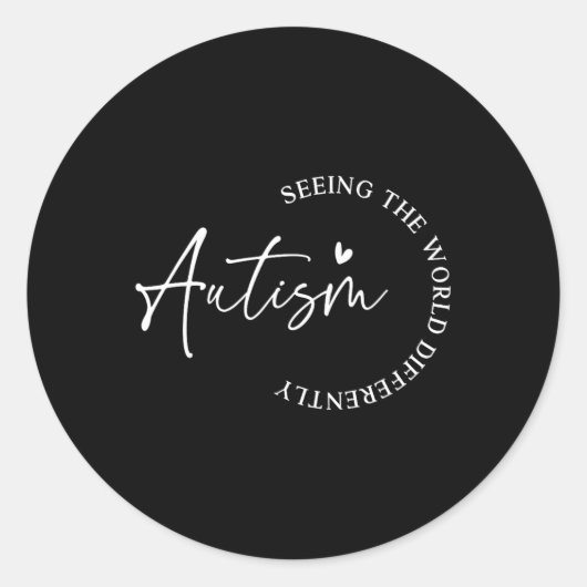 Autisme die de wereld anders zien autisme auwarene ronde sticker (Voorkant)