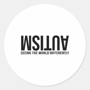 Autisme die de wereld anders zien autisme auwarene ronde sticker