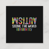 Autisme die de wereld anders zien autisme auwarene vierkante visitekaartje (Voorkant)