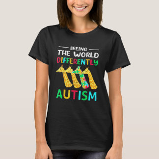 Autisme die de wereld op een andere manier op de h t-shirt