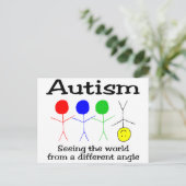 Autisme die de wereld vanuit een andere hoek ziet briefkaart (Staand voorkant)