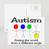 Autisme die de wereld vanuit een andere hoek ziet briefkaart (Voorkant / Achterkant)