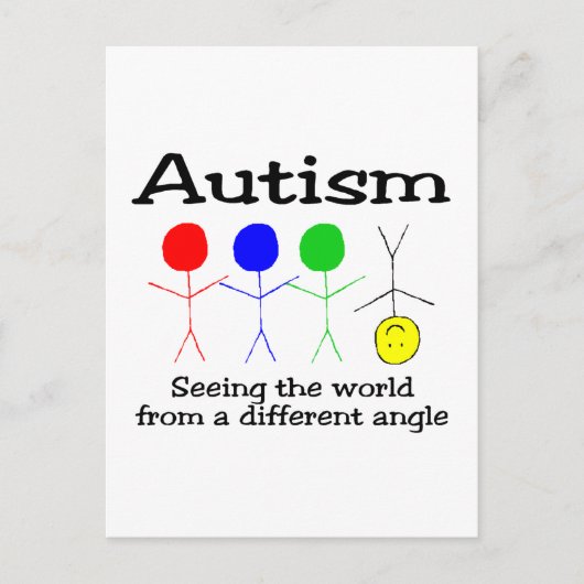 Autisme die de wereld vanuit een andere hoek ziet briefkaart (Voorkant)