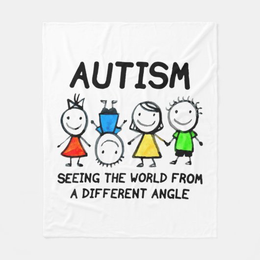 Autisme die de wereld vanuit een andere hoek ziet fleece deken (Voorkant)