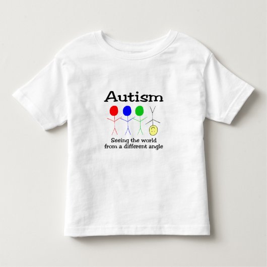 Autisme die de wereld vanuit een andere hoek ziet kinder shirts (Voorkant)