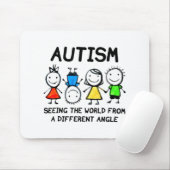 Autisme die de wereld vanuit een andere hoek ziet muismat (Met muis)