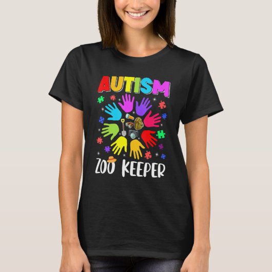 Autisme Dierentuin Bewaarder Puzzel Autisme Bewust T-shirt (Voorkant)