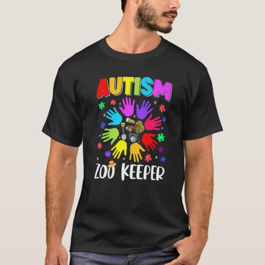 Autisme Dierentuin Bewaarder Puzzel Autisme Bewust T-shirt (Voorkant)