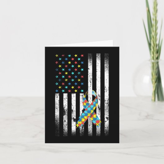 Autisme Distress American Flag Puzzle R Kaart (Voorkant)