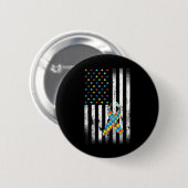 Autisme Distress American Flag Puzzle R Ronde Button 5,7 Cm (Voorkant /achterkant)