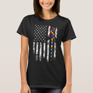 Autisme Distress American Flag Puzzle R T-shirt