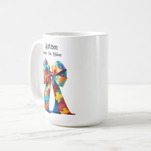 Autisme: Draag de mok van het lint (Voorkant links)