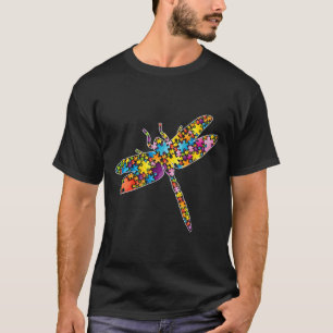 Autisme Dragonfly-dieren puzzel voor mannen T-shirt