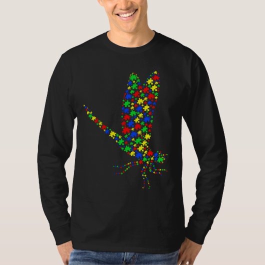 Autisme Dragonfly Puzzle Animals ondersteunen auti T-shirt (Voorkant)