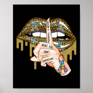 Autisme Druppelende lippen Puzzel Autisme Bewustzi Poster