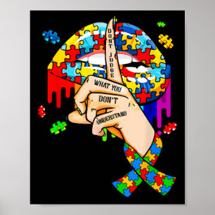 Autisme Druppelende lippen Puzzel Autisme Bewustzi Poster