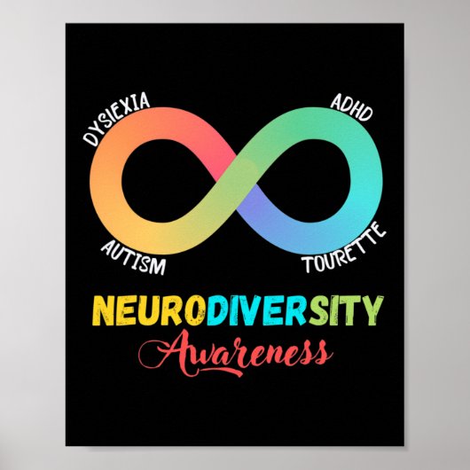 Autisme Dyslexie Tourette Neurodiversiteit Bewustz Poster (Voorkant)