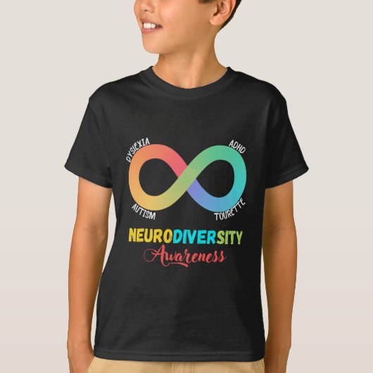 Autisme Dyslexie Tourette Neurodiversiteit Bewustz T-shirt (Voorkant)