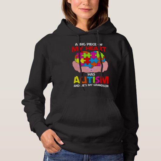 Autisme een groot stuk van mijn hart heeft hoodie (Voorkant)