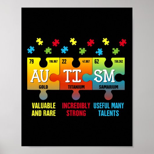 Autisme Elementen Periodiek Systeem Bewustzijn Asd Poster (Voorkant)
