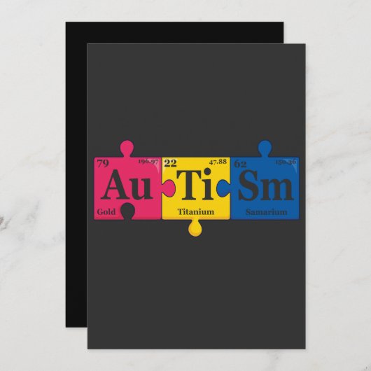 Autisme Elementen Periodiek Systeem Bewustzijn Che Kaart (Voorkant / Achterkant)