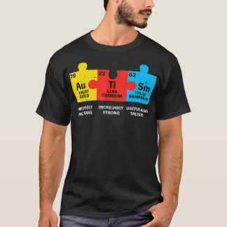 Autisme Elements Periodic Table Awareness ASD Mann T-shirt