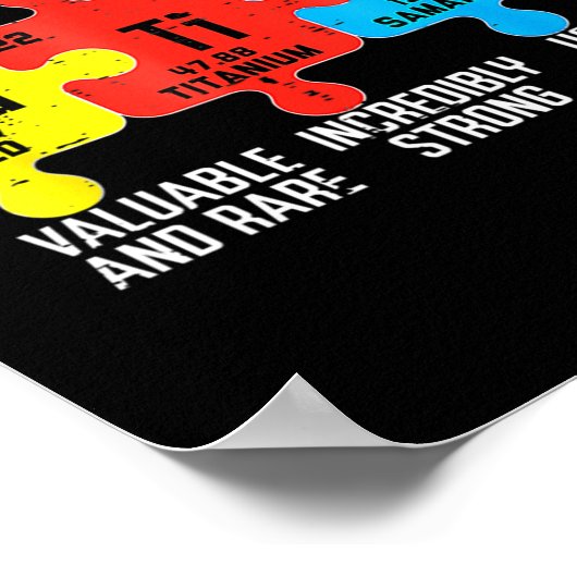 Autisme Elements Periodieke Tabelbewustmaking ASD Poster (Hoek)