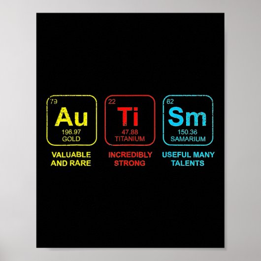Autisme Elements Periodieke Tabelsensibilisering T Poster (Voorkant)