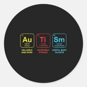 Autisme Elements Periodieke Tabelsensibilisering T Ronde Sticker