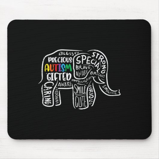 Autisme Elephant Acceptatie Autistic Mannen Muismat (Voorkant)