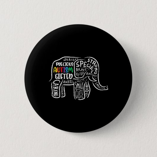 Autisme Elephant Acceptatie Autistic Mannen Ronde Button 5,7 Cm (Voorkant)