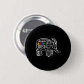 Autisme Elephant Acceptatie Autistic Mannen Ronde Button 5,7 Cm (Voorkant /achterkant)