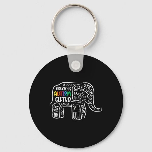 Autisme Elephant Acceptatie Autistic Mannen Sleutelhanger (Voorkant)